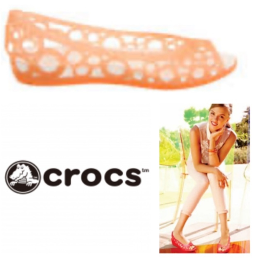 SOLD! Crocs Adrina Flat in grapefruit - Picture 1 of 10